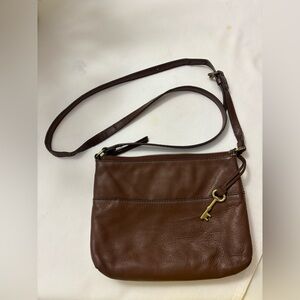 Fossil Brown Leather Crossbody Bag